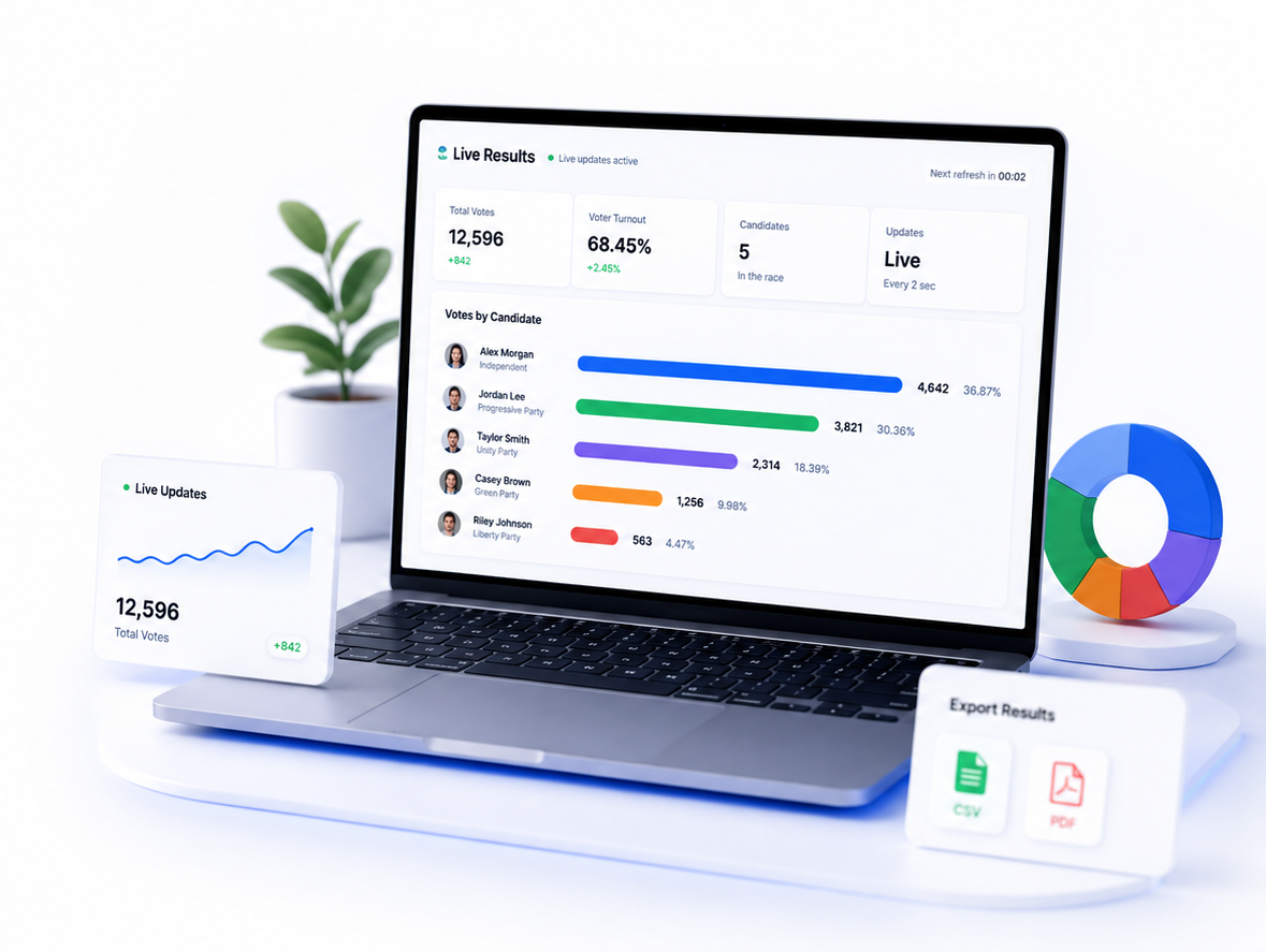 Live results dashboard