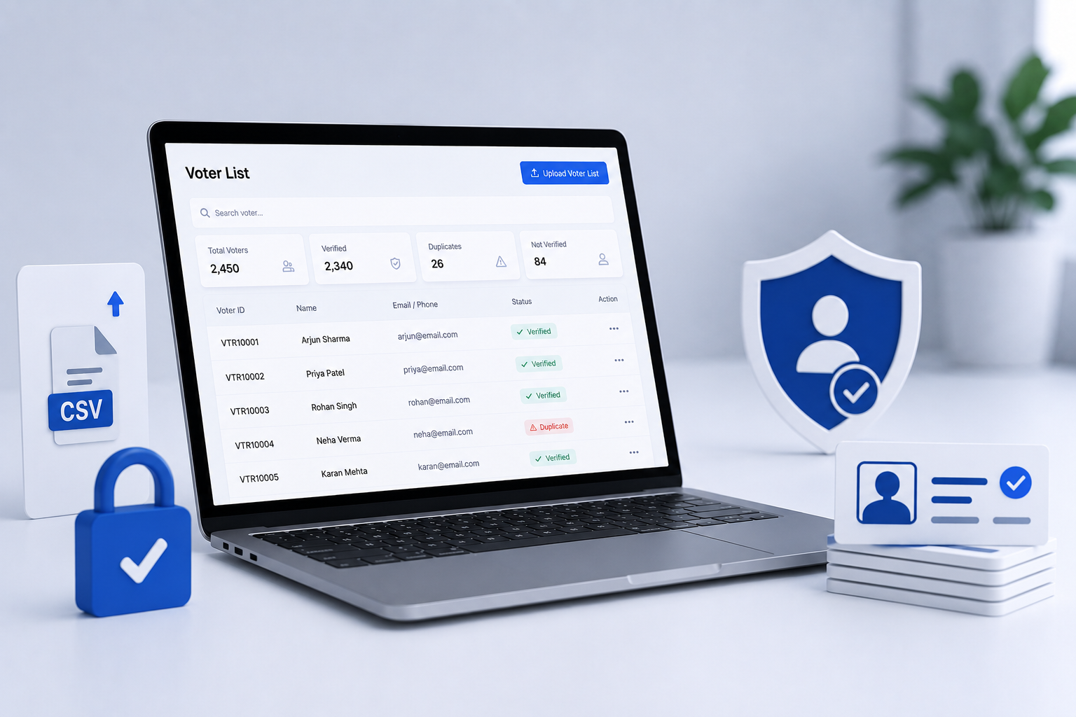 Voter management interface